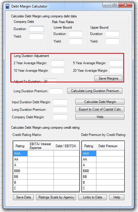 Debt Margin Calc- long duration adjustment data